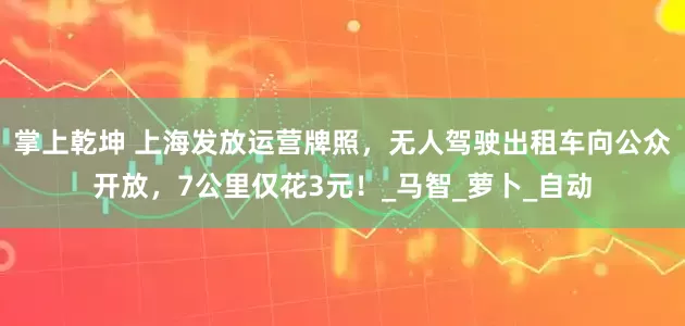 掌上乾坤 上海发放运营牌照，无人驾驶出租车向公众开放，7公里仅花3元！_马智_萝卜_自动
